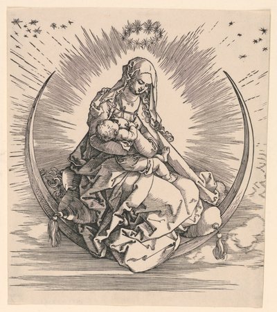 Virgem no Crescente (Página de rosto da Vida da Virgem) de Albrecht Dürer