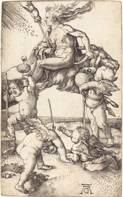 Bruxa montada em uma cabra de Albrecht Dürer