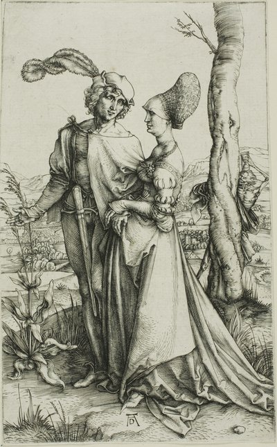 Jovem casal ameaçado de morte (The Promenade) de Albrecht Dürer