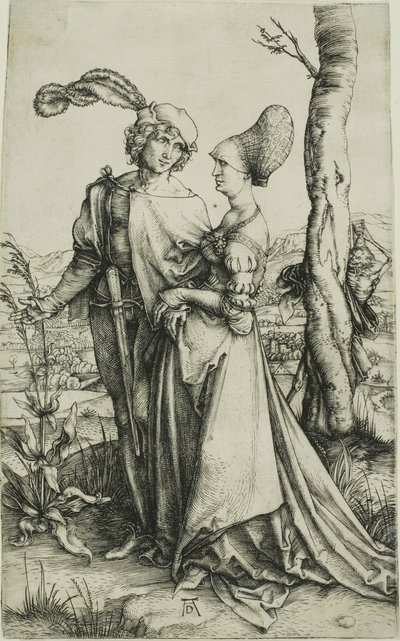 Jovem casal ameaçado de morte (The Promenade) de Albrecht Dürer
