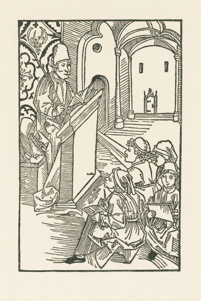 Um professor com quatro alunos de Albrecht Dürer or Duerer