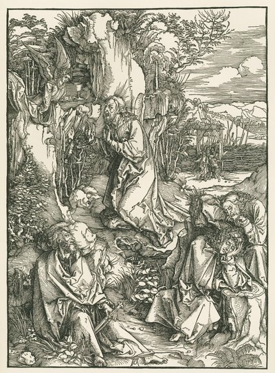 Agonia no Jardim - Cristo no Monte das Oliveiras, c.1496-97 (xilogravura) de Albrecht Dürer or Duerer