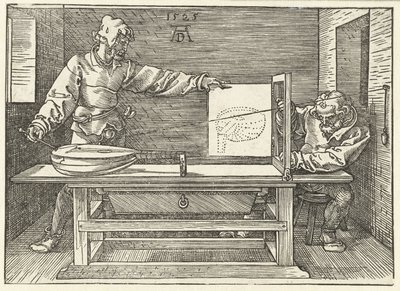 Artista a desenhar um alaúde de Albrecht Dürer or Duerer