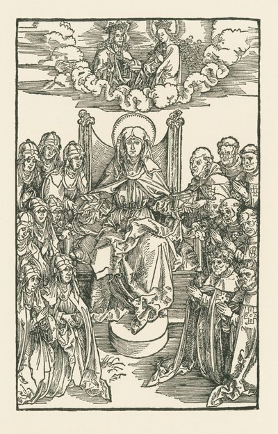 Birgitta rodeada de freiras e monges de Albrecht Dürer or Duerer