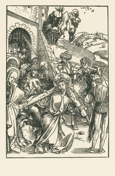 Cristo carregando a cruz, c.1500 (xilogravura) de Albrecht Dürer or Duerer