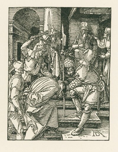 Cristo diante de Anás, c.1508-09 (xilogravura) de Albrecht Dürer or Duerer