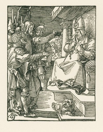Cristo diante de Caifás, c.1508-09 (xilogravura) de Albrecht Dürer or Duerer