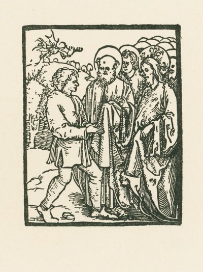 Cristo cura uma pessoa possuída pelo demónio de Albrecht Dürer or Duerer