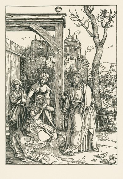Cristo despedindo-se de sua Mãe, c.1504 (xilogravura) de Albrecht Dürer or Duerer