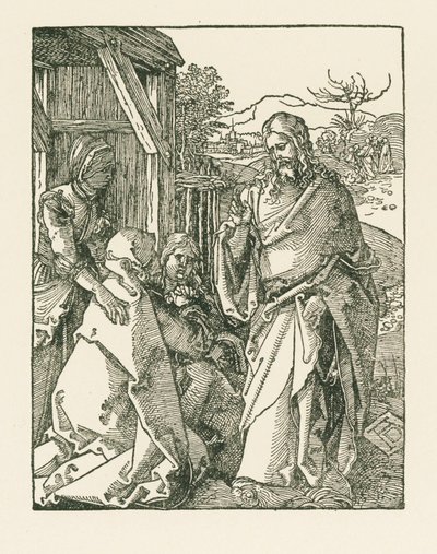 Cristo despedindo-se da sua Mãe, c.1508-09 (xilogravura) de Albrecht Dürer or Duerer