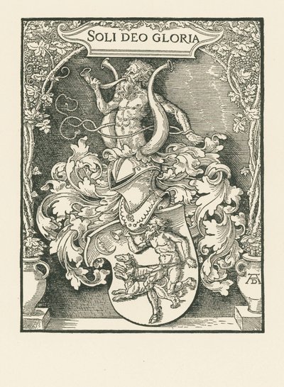 Brasão de armas de Johann Tscherte, c.1518 (xilogravura) de Albrecht Dürer or Duerer