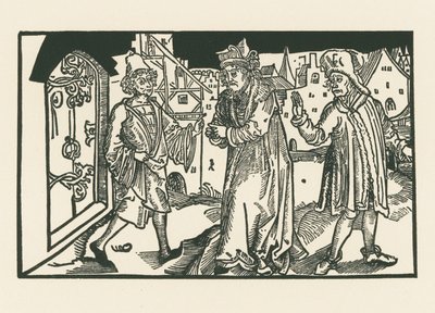 Davus, Simo e Chremes, c.1492-93 (xilogravura) de Albrecht Dürer or Duerer