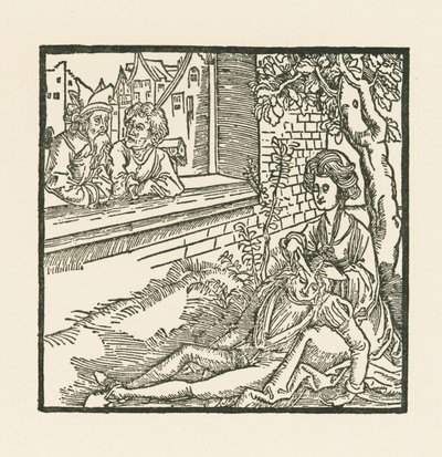 Dalila corta o cabelo de Sansão de Albrecht Dürer or Duerer