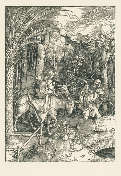 Voo para o Egito, c.1504 (xilogravura) de Albrecht Dürer or Duerer