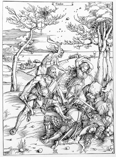Hércules matando os Molionides, c.1496/98 (xilogravura) de Albrecht Dürer or Duerer