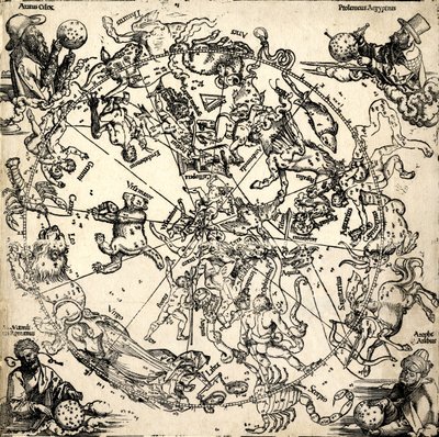 Imagines coeli Septentrionales cum duodecim imaginibus zodiaci, c.1510-c.20 (xilogravura) de Albrecht Dürer or Duerer