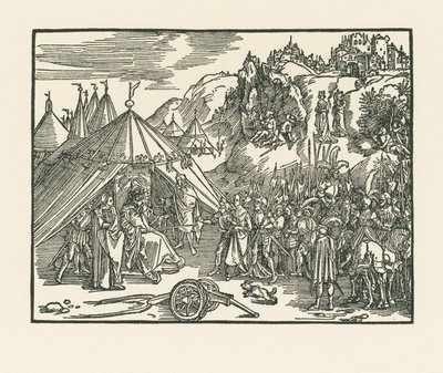 Judite é levada para o acampamento de Holofernes de Albrecht Dürer or Duerer