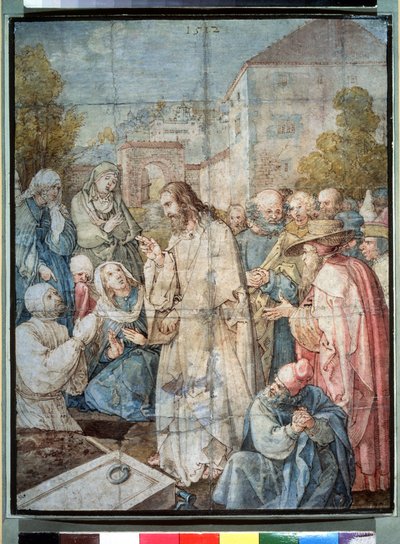"The Raising of Lazarus Watercolour and ink by Albrecht Durer (1471-1528) 1512 Pushkin Museum, Moscovo de Albrecht Dürer