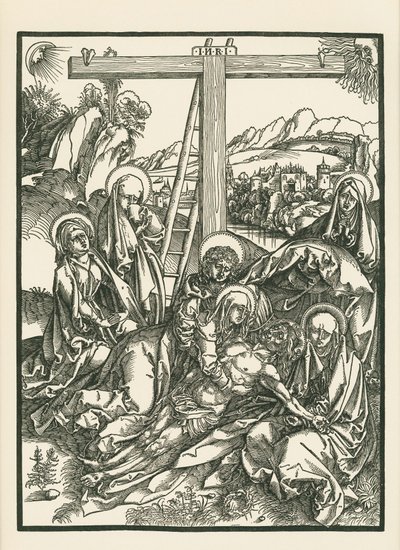 Lamentação de Cristo, c.1500 (xilogravura) de Albrecht Dürer or Duerer