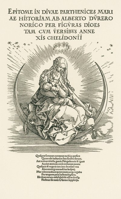 Maria Virgem com o Menino na Glória, c.1511 (xilogravura) de Albrecht Dürer or Duerer