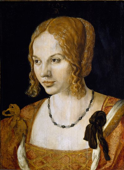 Retrato de uma jovem mulher veneziana Pintura de Albrecht Durer (1471-1528) de Albrecht Dürer