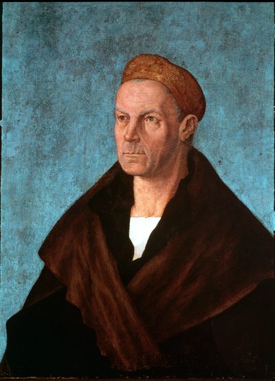 Retrato do banqueiro alemão Jakob II Fugger dit le Riche (1459-1525) Detrempe d