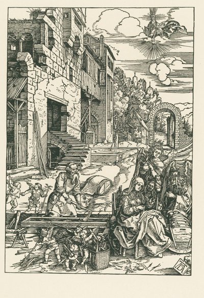 Descanso na fuga para o Egito, c.1502 (xilogravura) de Albrecht Dürer or Duerer