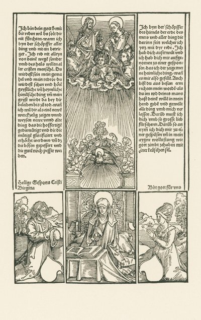 Santa Brígida como intercessora, com um casal a rezar de Albrecht Dürer or Duerer