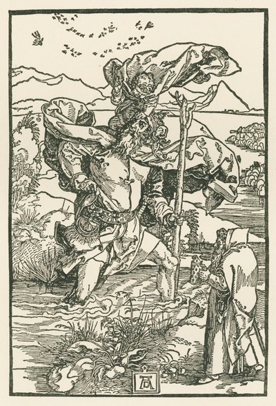 São Cristóvão, c.1503-04 (xilogravura) de Albrecht Dürer or Duerer
