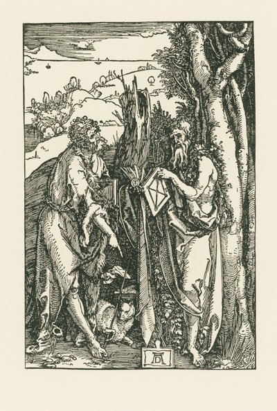 São João Batista e Santo Onófrio, c.1503-04 (xilogravura) de Albrecht Dürer or Duerer
