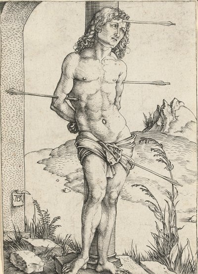São Sebastião vinculado a uma coluna, c.1499 de Albrecht Dürer
