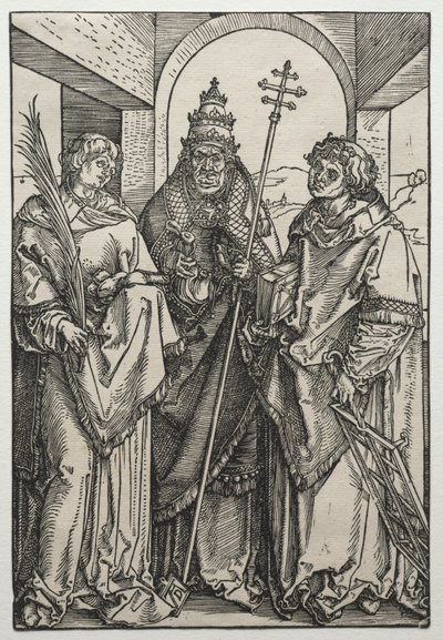 Santos Estêvão, Sisto e Lourenço, c.1504-05 (xilogravura) de Albrecht Dürer or Duerer