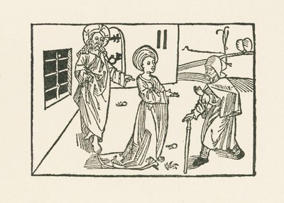 Segunda obra de Misericórdia: acolhimento do peregrino em sua casa de Albrecht Dürer or Duerer