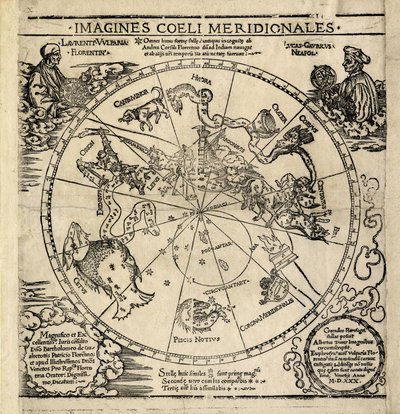 Hemisfério celestial sul, "Imagines Coeli Meridionales de Albrecht Dürer or Duerer