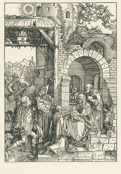 A Adoração dos Magos, c.1503 (xilogravura) de Albrecht Dürer or Duerer