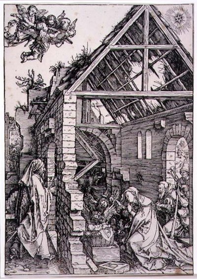 A Adoração dos Pastores (xilogravura) de Albrecht Dürer