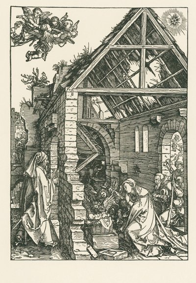 A Adoração dos Pastores, c.1502-03 (xilogravura) de Albrecht Dürer or Duerer
