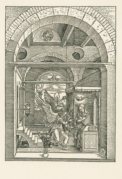 A Anunciação, c.1503 (xilogravura) de Albrecht Dürer or Duerer