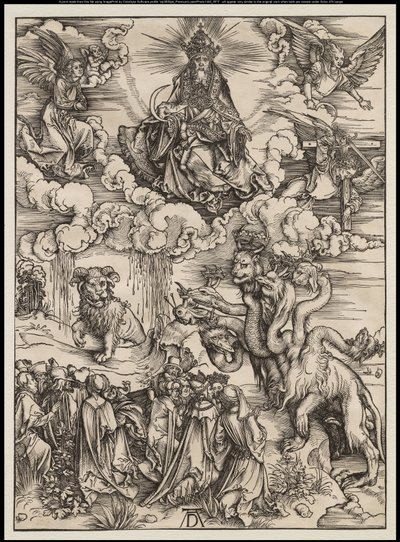 O Apocalipse: A Besta com Dois Chifres Como um Cordeiro, 1496-97 de Albrecht Dürer