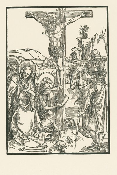 A Crucificação, c.1500 (xilogravura) de Albrecht Dürer or Duerer