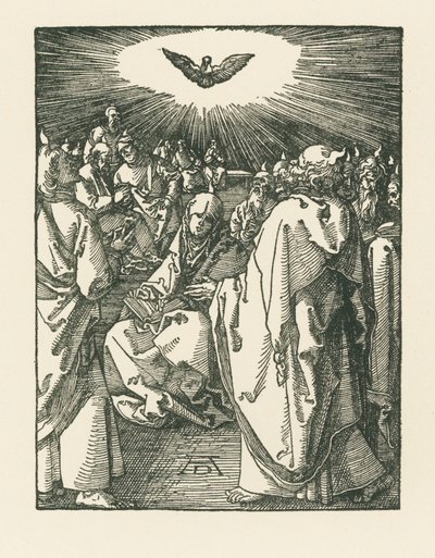 A Descida do Espírito Santo, c.1510 (xilogravura) de Albrecht Dürer or Duerer
