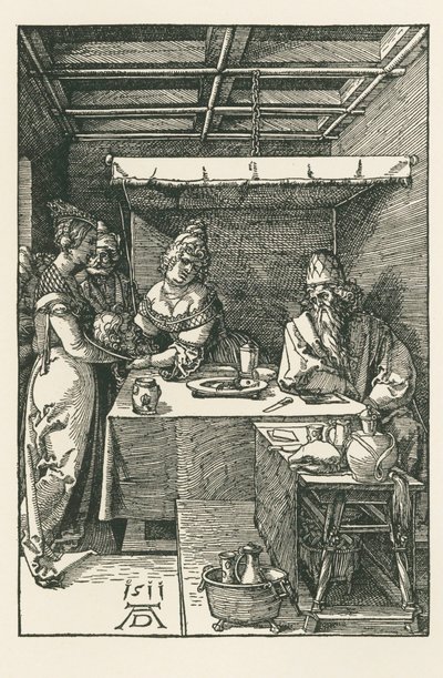 A cabeça de São João Batista é levada a Herodes de Albrecht Dürer or Duerer