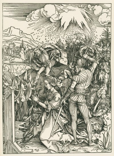 O martírio de Santa Catarina de Alexandria, c.1498 (xilogravura) de Albrecht Dürer or Duerer
