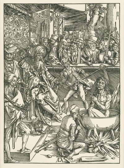 O Martírio de São João Evangelista, c.1496-97 (xilogravura) de Albrecht Dürer or Duerer