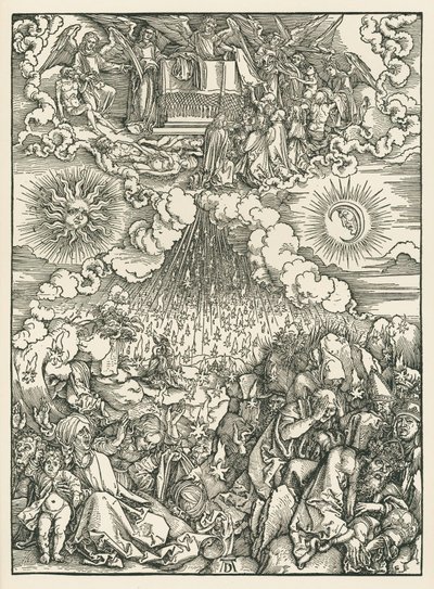A abertura do quinto e sexto selos. O Apocalipse de São João, c.1497-98 (xilogravura) de Albrecht Dürer or Duerer