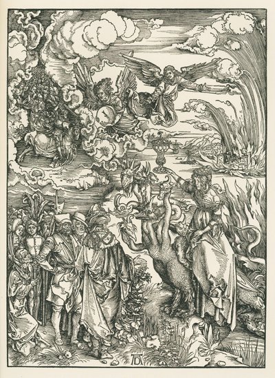 A prostituta da Babilónia. O Apocalipse de São João, c.1496-97 (xilogravura) de Albrecht Dürer or Duerer