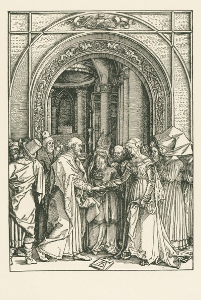 O casamento da Virgem, c.1504 (xilogravura) de Albrecht Dürer or Duerer