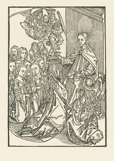 A recompensa dos eleitos, representada pela coroação de Maria rodeada pelos Santos de Albrecht Dürer or Duerer