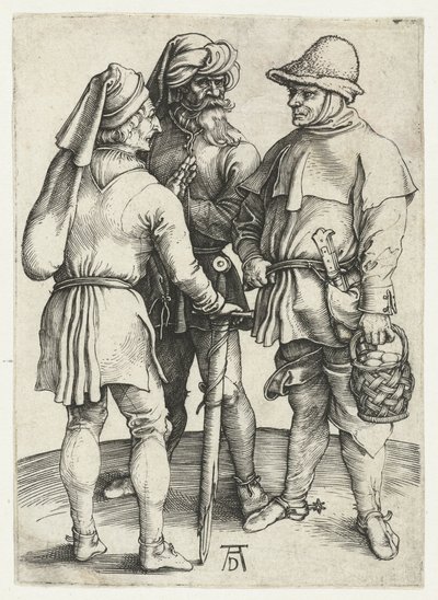 Três camponeses em conversa, de Albrecht Dürer or Duerer
