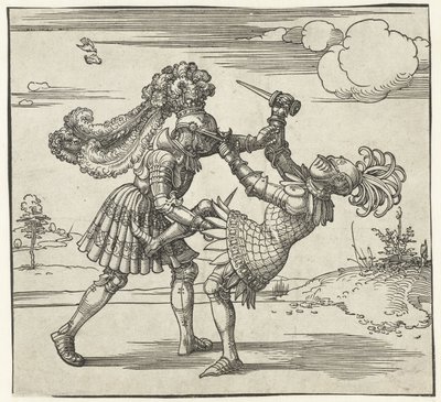 Dois cavaleiros a lutar de Albrecht Dürer or Duerer